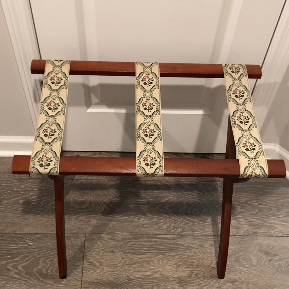 Vintage Genuine SCHEIBE Wooden Folding Luggage Suitcase Rack Stand Cottagcore